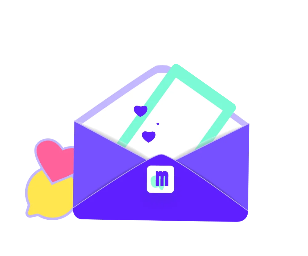 Enveloppe Moénou ouverte sur une carte de voeux virtuelle